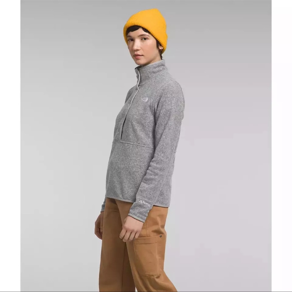 NWT The North Face Alpine Polartec 100 Half-Snap Jacket in Heather Grey - Picture 3 of 10